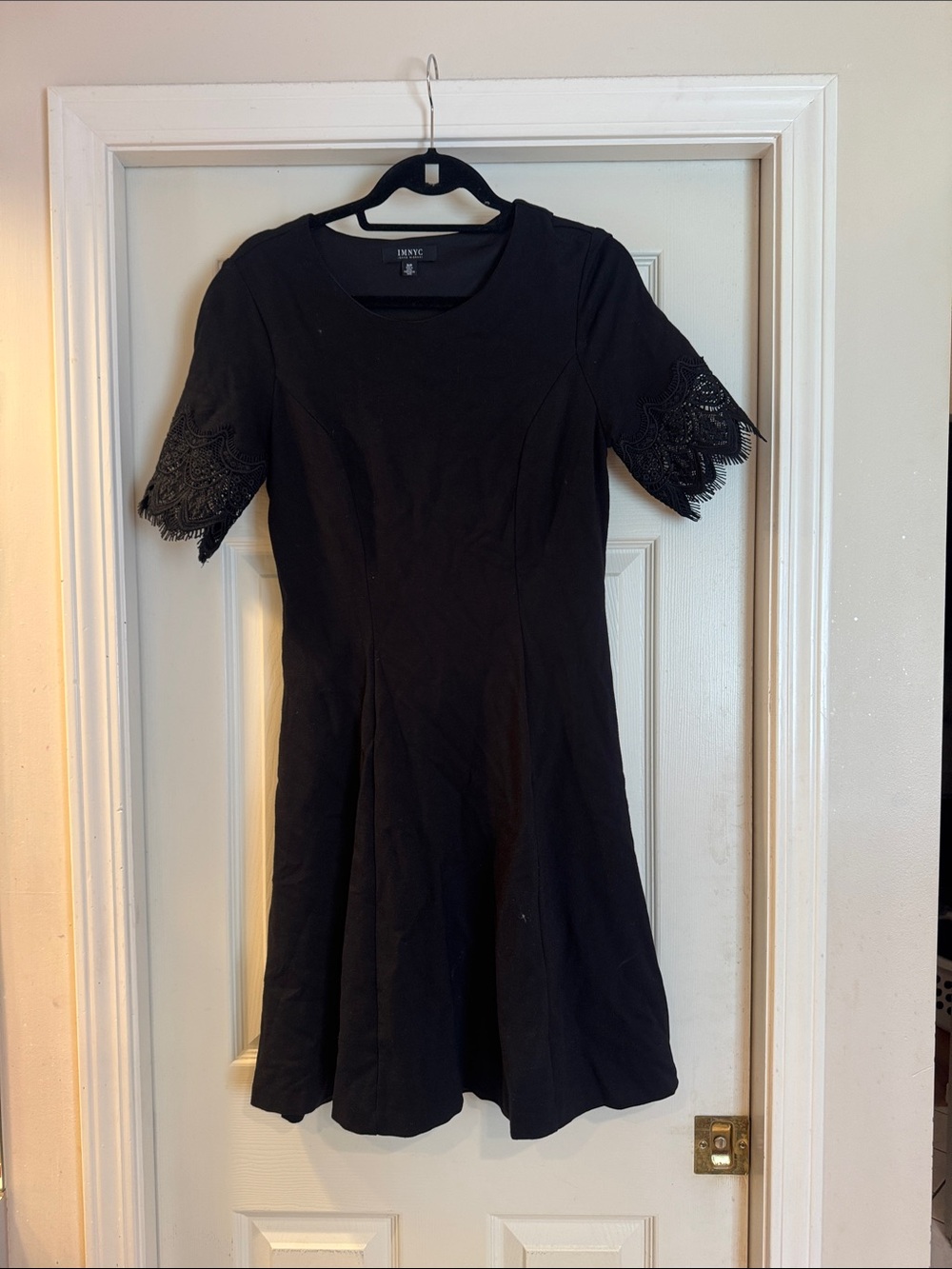 IM NYC Black Lace Trim Dress